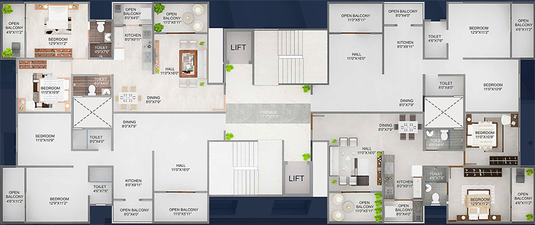 Floor Plan of Kera Elite in Wagholi, Pune - Image 199882